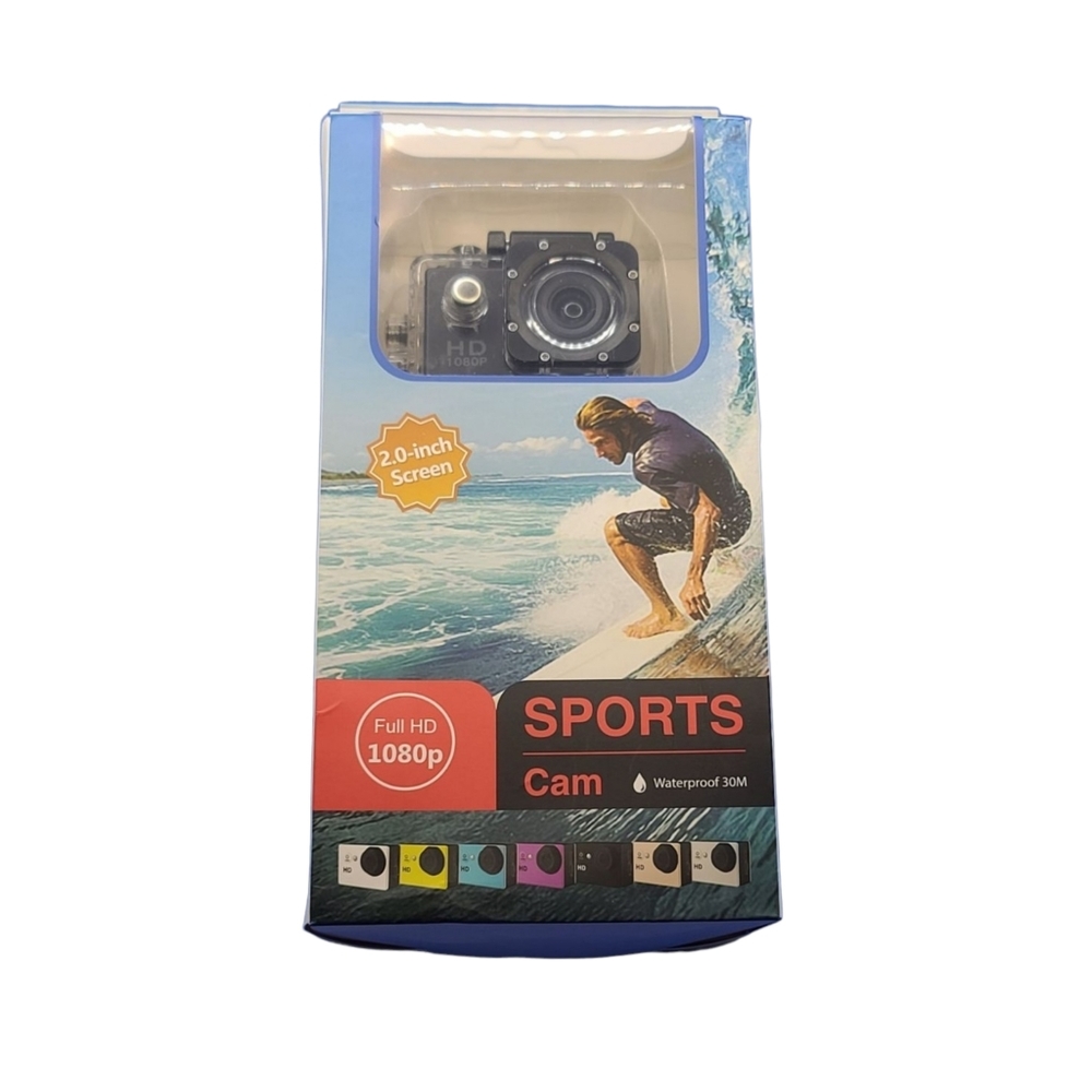 NWT Sports Cam Full HD 1080P Waterproof 30M, 2" LCD Kit